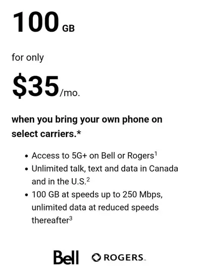$35 for 100gb Plan, View more