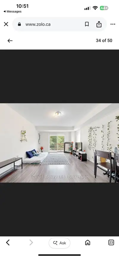 One bedroom walkout basement with ravine lot and balcony.big kitchen,big living area.one parking ava...
