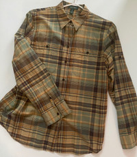 New Ralph Lauren 100% Cotton Womens L Gold Plaid Button Shirt