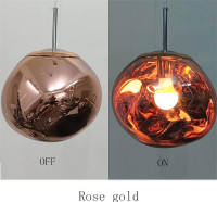 Large Rose Gold Melt Lava Pendant Light - NEW IN THE BOX
