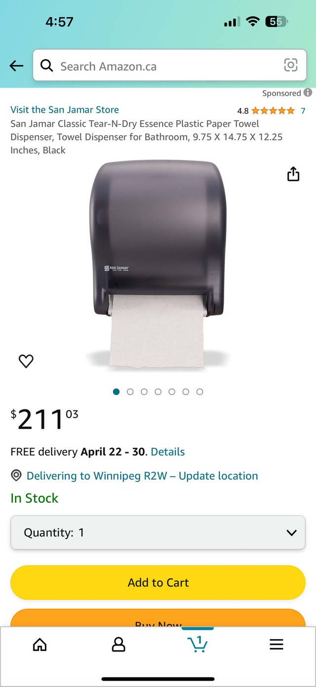 Brand new San Jamar Classic Roll towel dispenser in Bathwares in Winnipeg