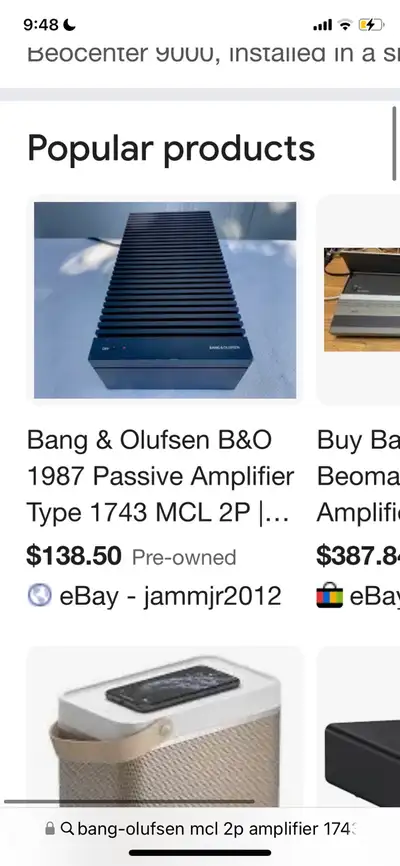Passive amplifier bang olufsen $120 cash or trade north delta