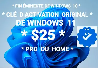 LICENCE D ACTIVATION ORIGINAL DE WINDOWS 11 PRO OU HOME, View more