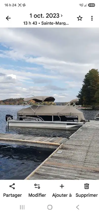 2018, moteur 60hp Place de quai !! 3 ans d'attente au Lac Masson (Estérel) Équipement complet-toiles...