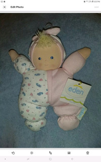 NEW Eden Pink Baby's First DOLL Soft Plush Lovey Toy