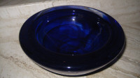 Kosta Boda Art Glass Bowl from Sweden - Cobalt Blue Swirls