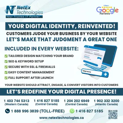 Your website is the face of your business — let’s make it unforgettable! At NetEx Technologies, we c...