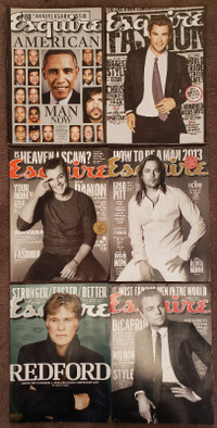 6 ESQUIRE MAGAZINES - 2013  April to Oct -  Like New !