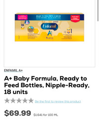 ENFAMIL A+ Baby Formula, Ready to Feed Bottles, Nipple-Ready