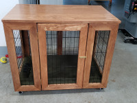Wood frame dog crate for sale.