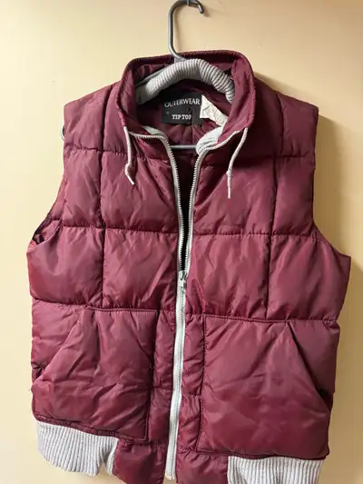Burgundy sleeveless puffer Vest, View more