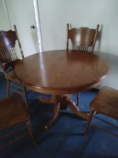 Dining table and chairs, View more