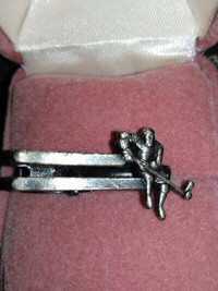 Vintage Silver Coloured Hockey Tie Clip Case Not Included