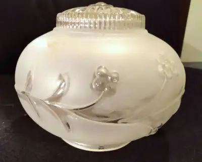 1950s FROSTED GLASS PORCH LIGHT SHADE. 5 1/2" x 6 1/2", View more