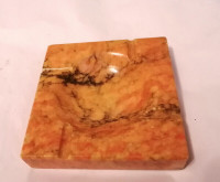 VINTAGE GENUINE ALABASTER HAND CARVED ASH TRAY MADE IN ITALY