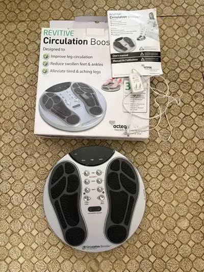 Circulation booster for feet. This improves blood flow, reduces swollen ankles and feet. Comes with...