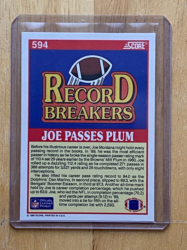Joe Montana Football Card  in Arts & Collectibles in Oshawa / Durham Region - Image 2