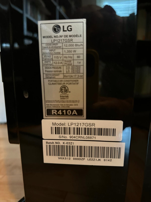 Air Conditioner (12,000 BTU; Portable with Remote) Heaters