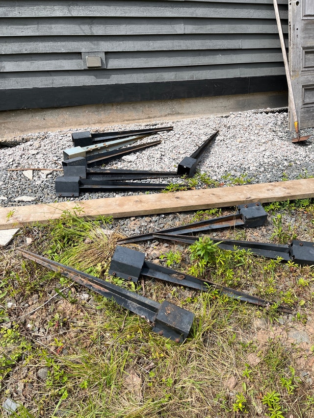 4x4 fence post spikes .36 inch I have 16 in total Decks & Fences