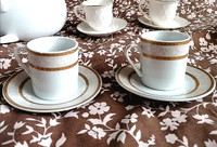 2 sets fine porcelain espresso cups saucers gold gilt