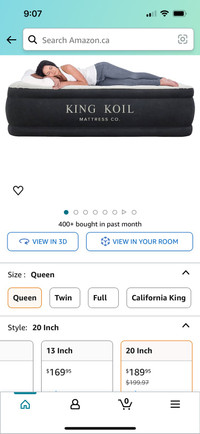 Queen air mattress - king koil