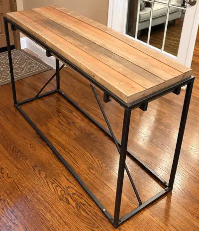 Industrial Wood & Metal Console Table – 48” , View more