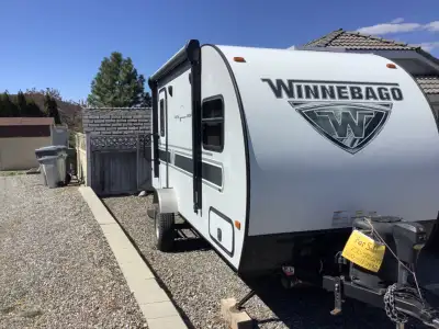 Fun lightweight 2980lbs travel trailer-economical solar panel added -bedroom privacy and outside awn...