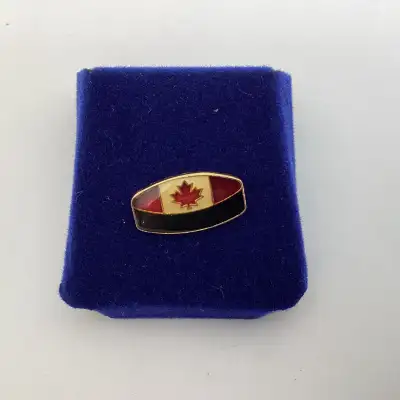 Canadian Flag Hockey Puck Lapel Pin, View more