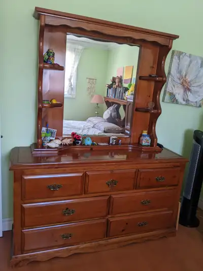 Solid wood dresser and nightstand, View more