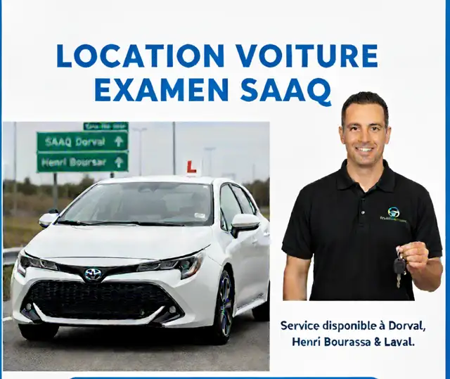 Car rental for SAAQ driving test in Dorval, Henri Bourassa and Laval63804703618689120