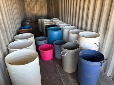 I have many 45 gallon drums garage cans Asking $10 each Call or text my cell 403-315-9952 Ralph See...
