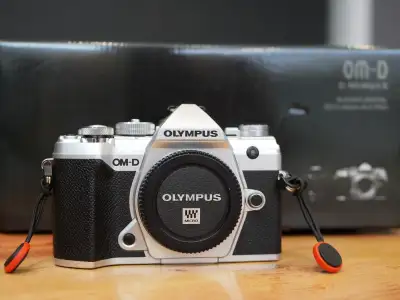 Like new. Shutter count is under 2,000. Comes with box, grip, Olympus flash, three batteries, neck s...