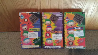 Southpark TV Show VHS Tapes Volume 1 asking $5 smoke free home no holds cross posted. Volume 2 and 3...