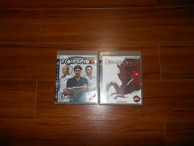 2 jeux de ps3 top spin et Dragon Age, View more