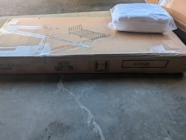 NEW - Twin bed metal frame, mattress, mattress cover in Beds & Mattresses in Kitchener / Waterloo - Image 6