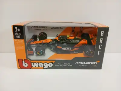 McLaren MCL38 Formula 1 Team Lando Norris Car #4 2025 Burago/Maisto Formula Race 1:43 Scale $15
