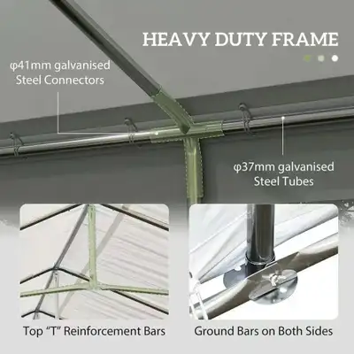 Carport, 11 x 20 ft Portable Garage with 2 Roll-Up Doors and Rem, View more