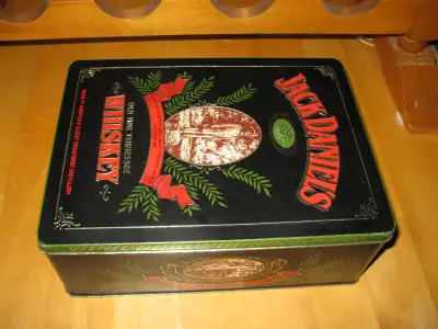 Jack Daniels Collector Tin, Black with Green and Gold, View more
