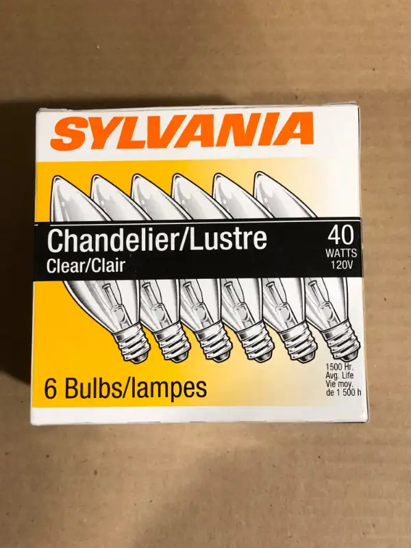 Chandelier light bulbs 40 Watts set of 6 in Indoor Lighting & Fans in Ottawa - Image 2