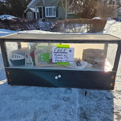 Free Rabbit/ Guinea Pig House with all tha accessories., View more