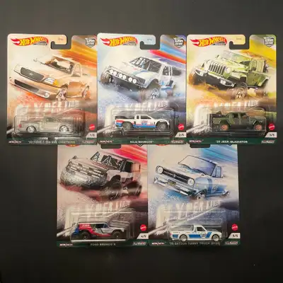 New 2021 Hot Wheels Car Culture Hyper Haulers full set (5 cars): - 1999 Ford F-150 SVT Lightning - B...