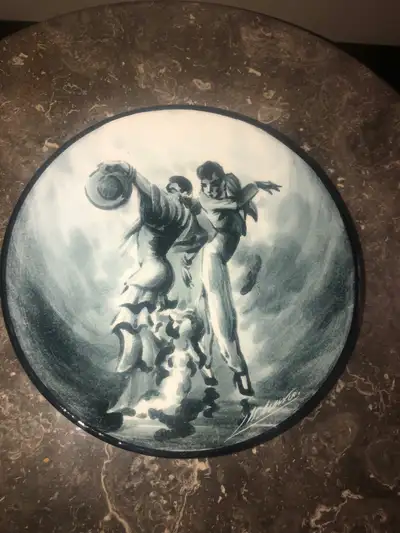 Vintage / Decorative Spanish Wall Hanging Plate Signed Hand painted Great discounts with multiple pu...
