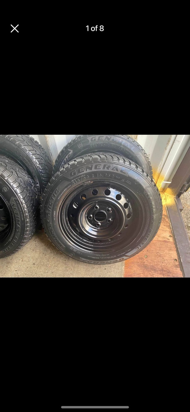 Set of 4 GENERAL winter tires rims (215 60 16) pattern (5×114.3) in Tires & Rims in Oakville / Halton Region