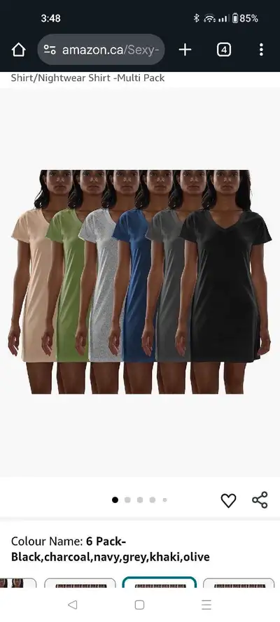 Women's XXL sleepshirts, 6 pk, View more
