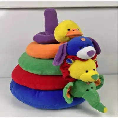 Stacking Plush Toy. Jumbo Zoo Animal Educational Ring Stacker, View more