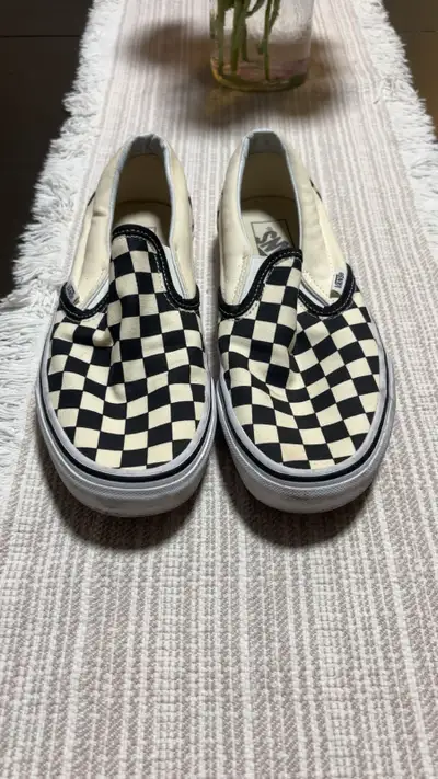 Vans Checkerboard Slip-On Skate Shoes – Black & White W Size 8, View more
