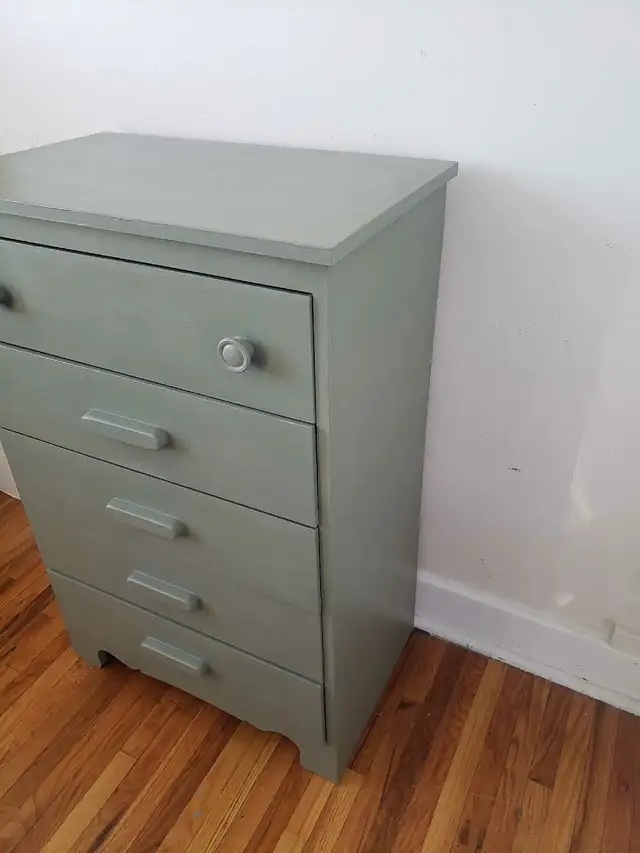Refinished Solid Wood Muted Sage Vintage Tallboy in Dressers & Wardrobes in Kingston - Image 7