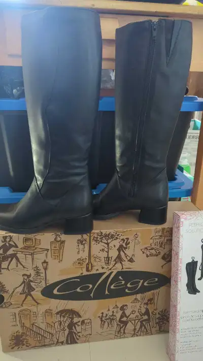 New High Zip Leather Boots Size 5, View more