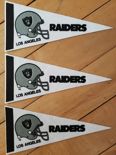 3 mint condition pennants New old stock Las Vegas raiders 8.5x4 inches Asking $10 each or all 3 for...