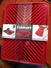NEW ~ CUISINART 2 PACK SILICONE DISH DRYING MATS